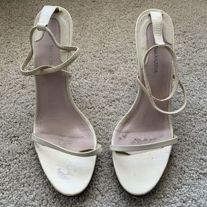 BCBGMaxAzria Cream Ankle Strap Heels